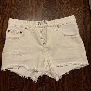 LEVI'S White Jean Shorts